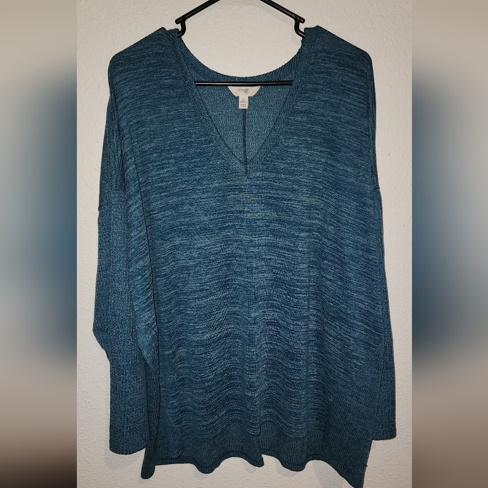 Teal V-Neck Sweater